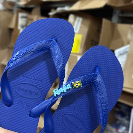 Havaianas Top (Azul Naval) + Pin Brasil + Pin Nome (E-K)