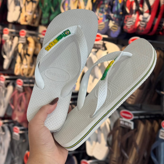 Havaianas Brasil (Branco) + Placa Logo Brasilize
