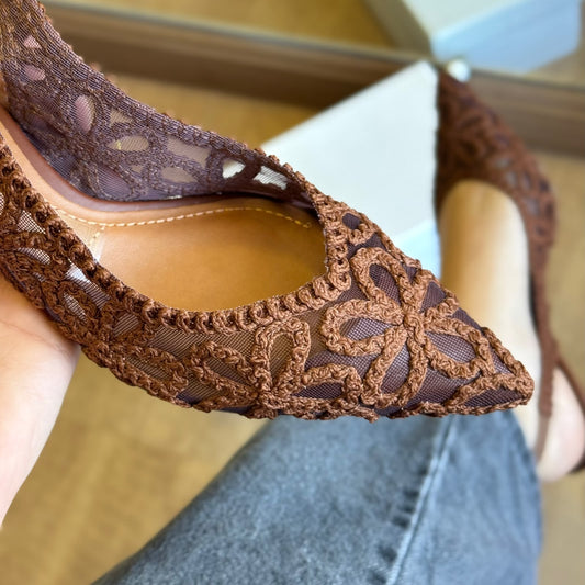 Scarpin Azzem Slingback Tricô 376067