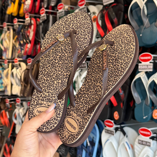 Havaianas Slim Point Trendy + Pin Detalhe Onça