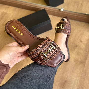 Sandália Azzem Flat Detalhe Tramado ME2720