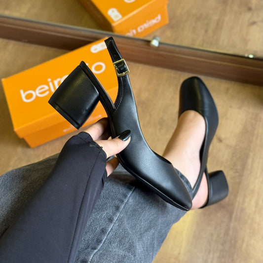 Sandália Beira Rio Slingback Salto Bloco 4304.109