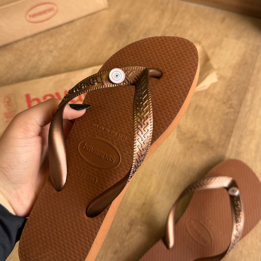 Havaianas Top + Pin Olho Grego Rosa Claro
