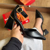 Scarpin Bebecê Bico Fino Detalhe Dourado T7012-037