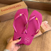 Havaianas Slim Square Logo Pop + Estrela e Concha Dourada