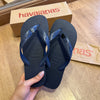 Havaianas Top + Pin Onça Pintada Prata E Coração Preto