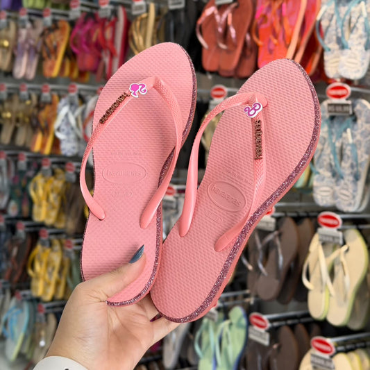 Havaianas Slim Point Glitter + Pin Barbie