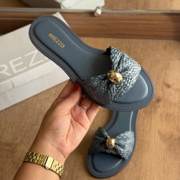 Sandália Rasteira Arezzo Detalhe de Brilho A135940006