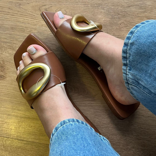 Sandália Vizzano Rasteirinha Detalhe Dourado 6553.101.29918