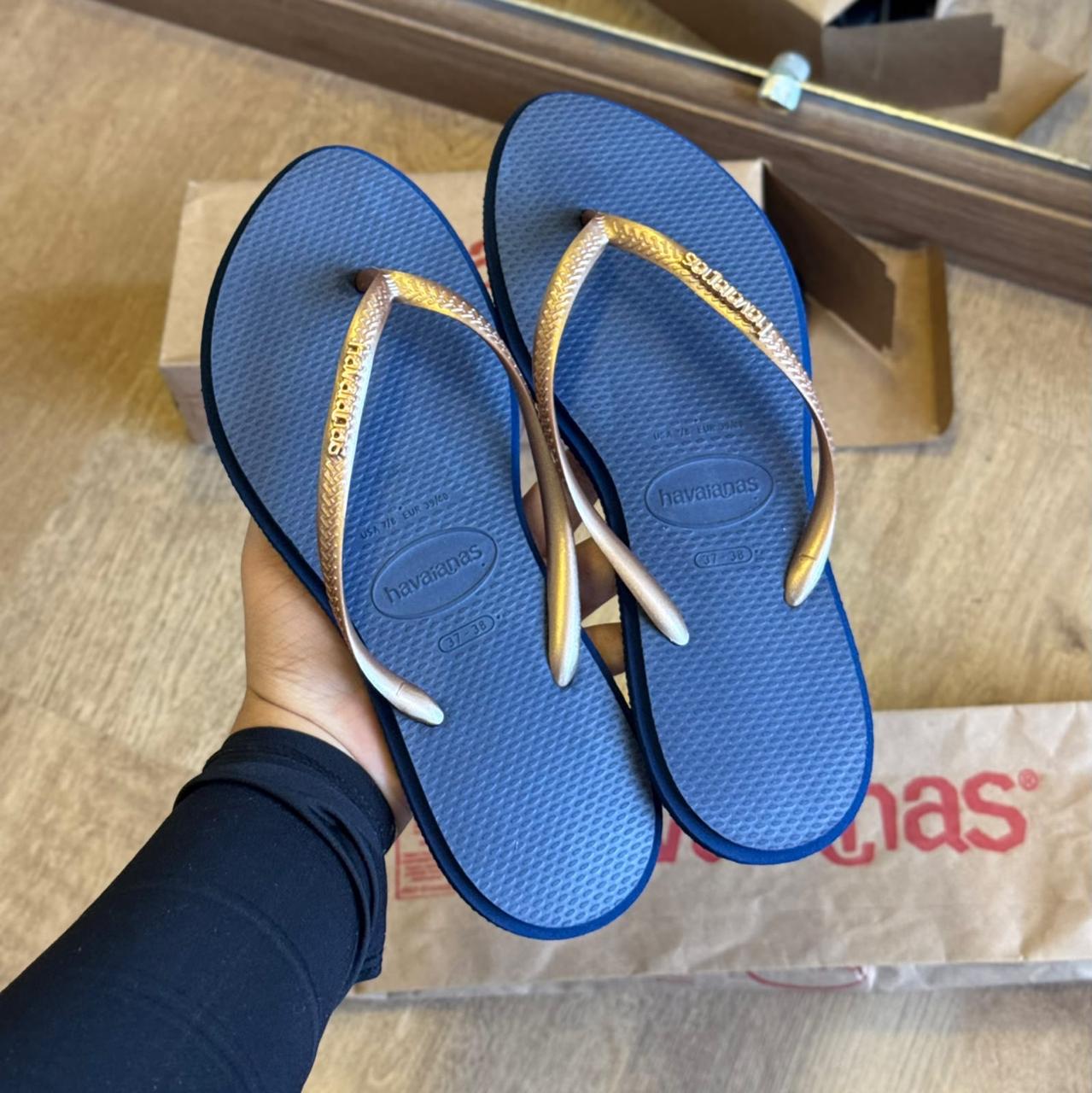 Havaianas Slim Point Lançamento - Marinho/Azul índigo