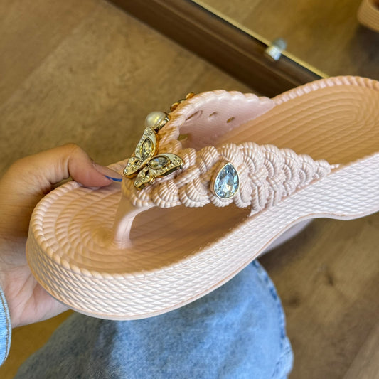 Flatform Azzem Botons Borboletas - Rose