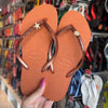Havaianas Slim Glitter + Pin Estrela e Concha - Laranja Cerrado