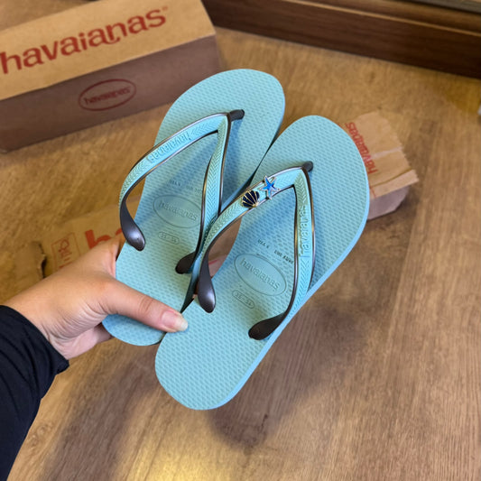 Havaianas Aura + Pin Concha + Pin Estrela Do Mar