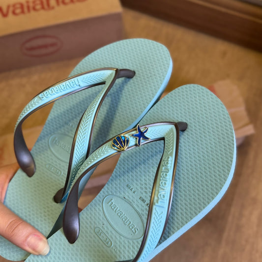 Havaianas Aura + Pin Concha + Pin Estrela Do Mar