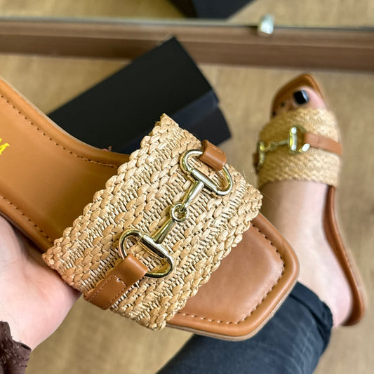 Sandália Azzem Flat Detalhe Tramado ME2720