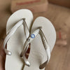 Havaianas Aura + Pin Olho Grego e Ponto de Luz - Bege