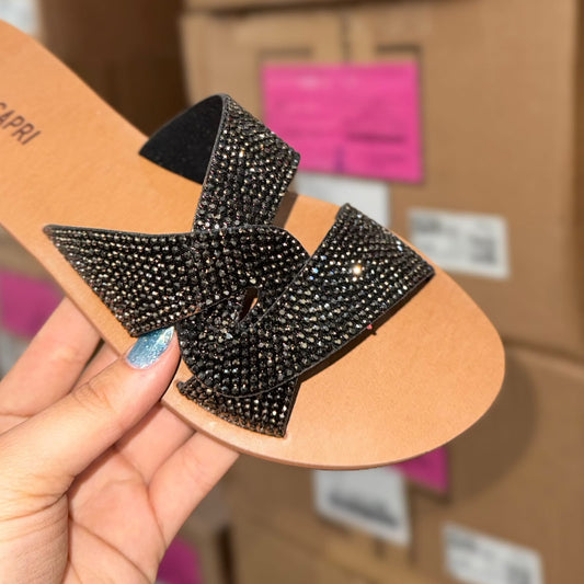 Rasteira Ana Capri Tira Entrelaçada Glitter C300140231