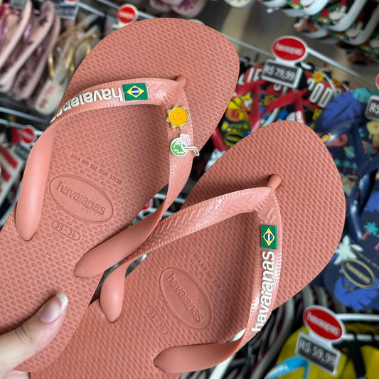 Havaianas Brasil Logo + Pin Sol e Água de Coco
