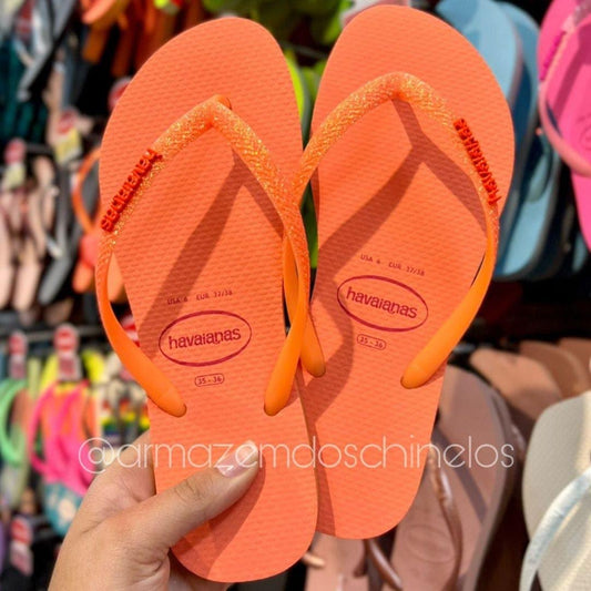 Havaianas Slim Neon Glitter - Armazém dos Chinelos  